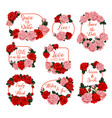 springtime flowers frames for wedding vector image