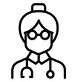 female doctor in glasses linear icon woman vector image vector image