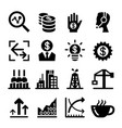 finance stock exchange icon set vector image