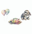 sei from car rabbit and balloons in 3d style vector image vector image