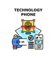 technology phone icon vector image
