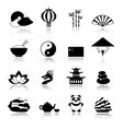 china icons set black vector image