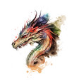 chinese dragon hand drawn watercolor sketch vector image