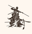 group people kung fu fighter martial arts vector image
