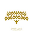 music logo singing the choir vector image vector image