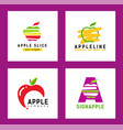 set modern logos with an apple silhouette logo vector image