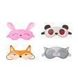 sleep masks different shapes eye protection vector image vector image