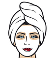 beautiful young woman getting facial mask vector image