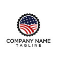 emblem with us flag inside logo template vector image
