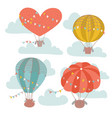 vintage hot air balloon festival card set vector image vector image