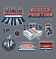 vintage screen printing composition vector image vector image