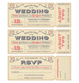wedding invite tickets vector image vector image