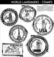 world landmarks stamps vector image