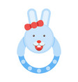 pretty rattle bunny kids rabbit toys vector image vector image