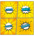 set of yellow comic book pages vector image