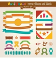 hand draw set of retro ribbons vector image