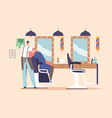 men beauty salon barbershop bearded male vector image