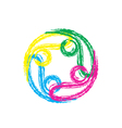 teamwork 4 swooshes logo vector image vector image