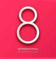 womens day background with text march 8 vector image