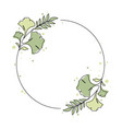 ginkgo tree and leaf circle floral ornament vector image vector image