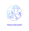 peace and quiet blue concept icon vector image