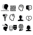 schizophrenia mental health psychology icons vector image