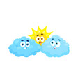 cartoon cloud and sun weather characters vector image
