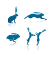 hare icon cartoon rabbit icon set vector image