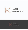 k name surname logo vector image