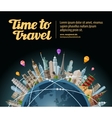 trip to world travel landmarks on the globe vector image vector image