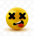 dead face emoji cross eyes emoticon 3d rendering vector image