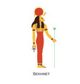 sekhmet ancient egyptian goddess with lioness vector image vector image