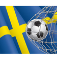 soccer goal and sweden flag vector image vector image