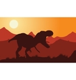 dinosaur tyrannosaurus silhouette vector image