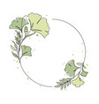 ginkgo tree and leaf circle floral ornament vector image vector image