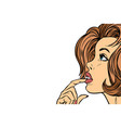 beautiful woman face thinking neutral background vector image