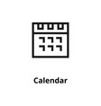 calendar line icon vector image