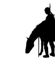 american indian silhouette with horse vector image