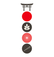 japan icon set vector image vector image