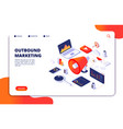 outbound marketing seo pr roi crm online vector image