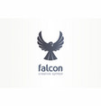 falcon phoenix crow silhouette creative symbol vector image