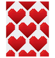 heart shapes seamless pattern mosaic style vector image vector image
