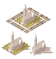 isometric low poly church icon vector image