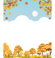 autumn landscape with maple tree forest and cloud vector image