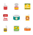 food can icon set flat style vector image