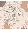 trend background lines woman face 3 vector image vector image
