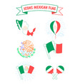 icons of the flag and the coat of arms of mexico vector image