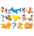 set happy animal vector image