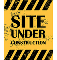 site under construction label over yellow vector image