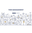 time management doodle concept vector image vector image